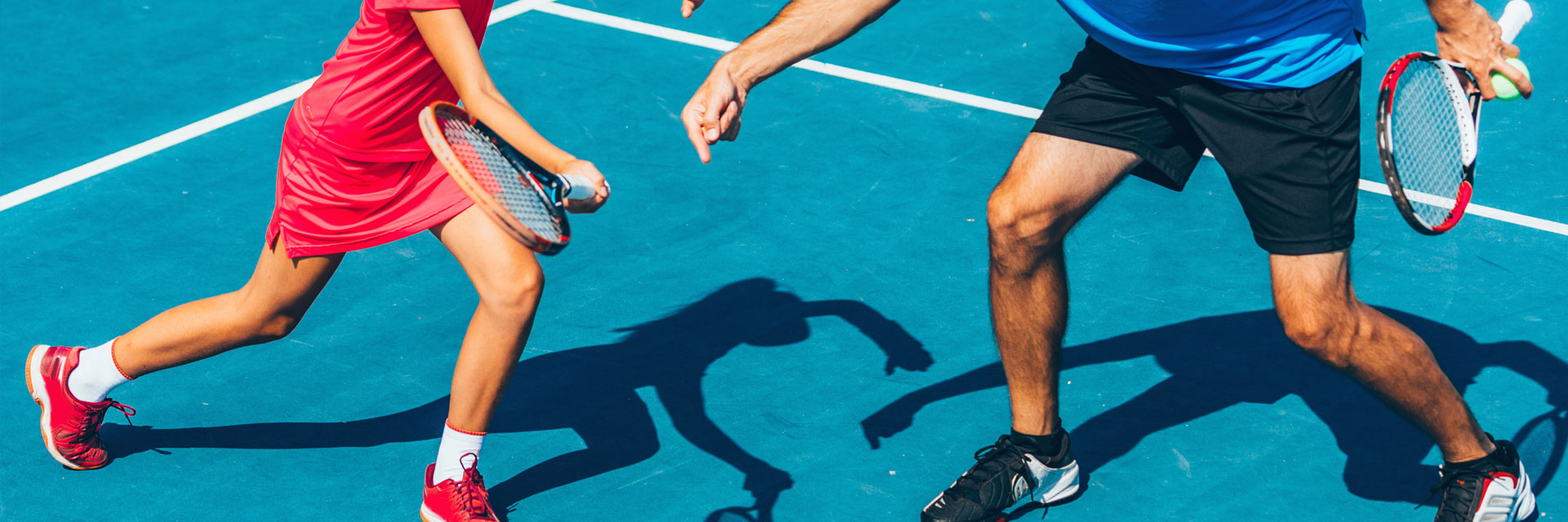 Couple wearing tennis compression socks