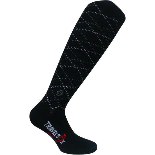 Black Compression Sock in Argyle from Sox Solution