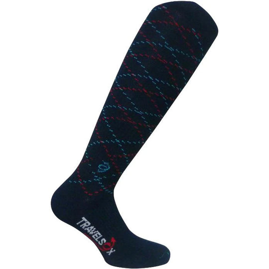 Blue Compression Sock in Argyle from Sox Solution