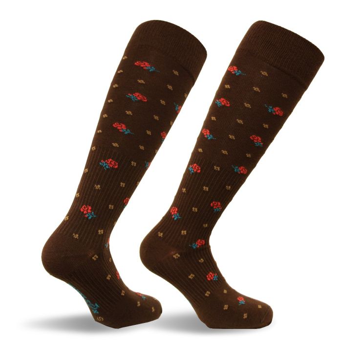 Women's Travel Floral Compression Socks in Floral Pattern