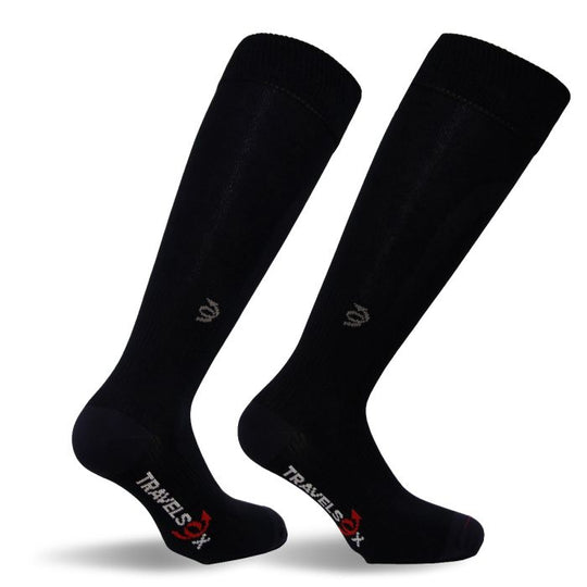 Cotton Travel Compression Sock -BLK-L