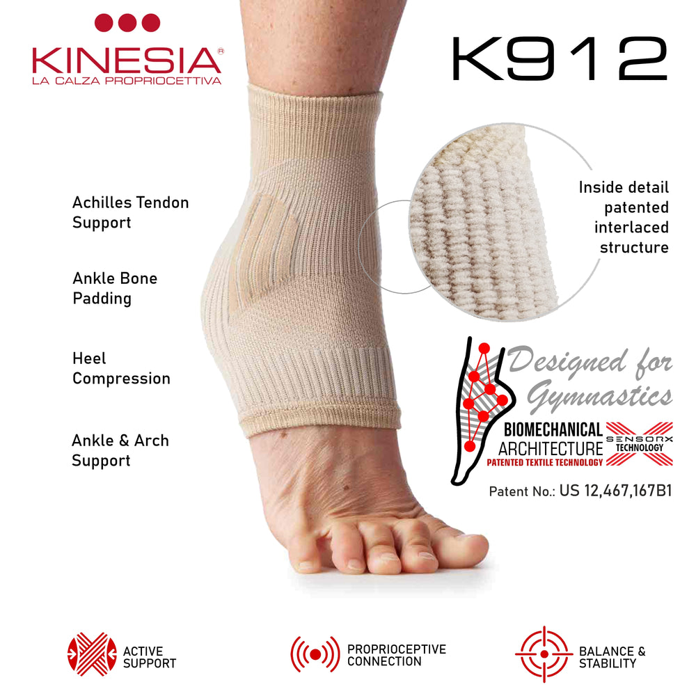 K912 KINEPLUS Lower Cut Compression Proprioceptive Ankle Supports – with shock-absorbing padding
