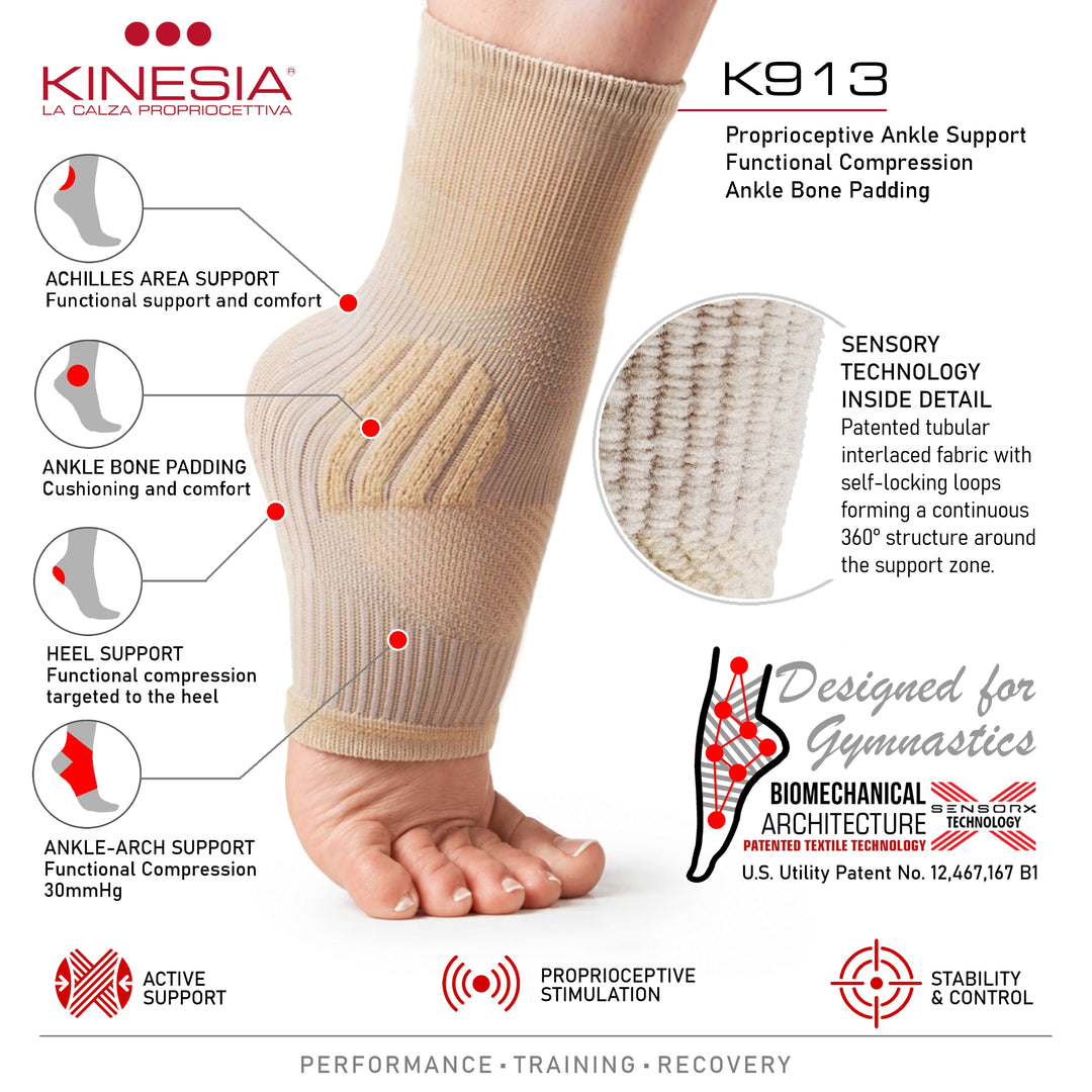 K913 KINEPOWER  Ankle Supports with shock-absorbing padding