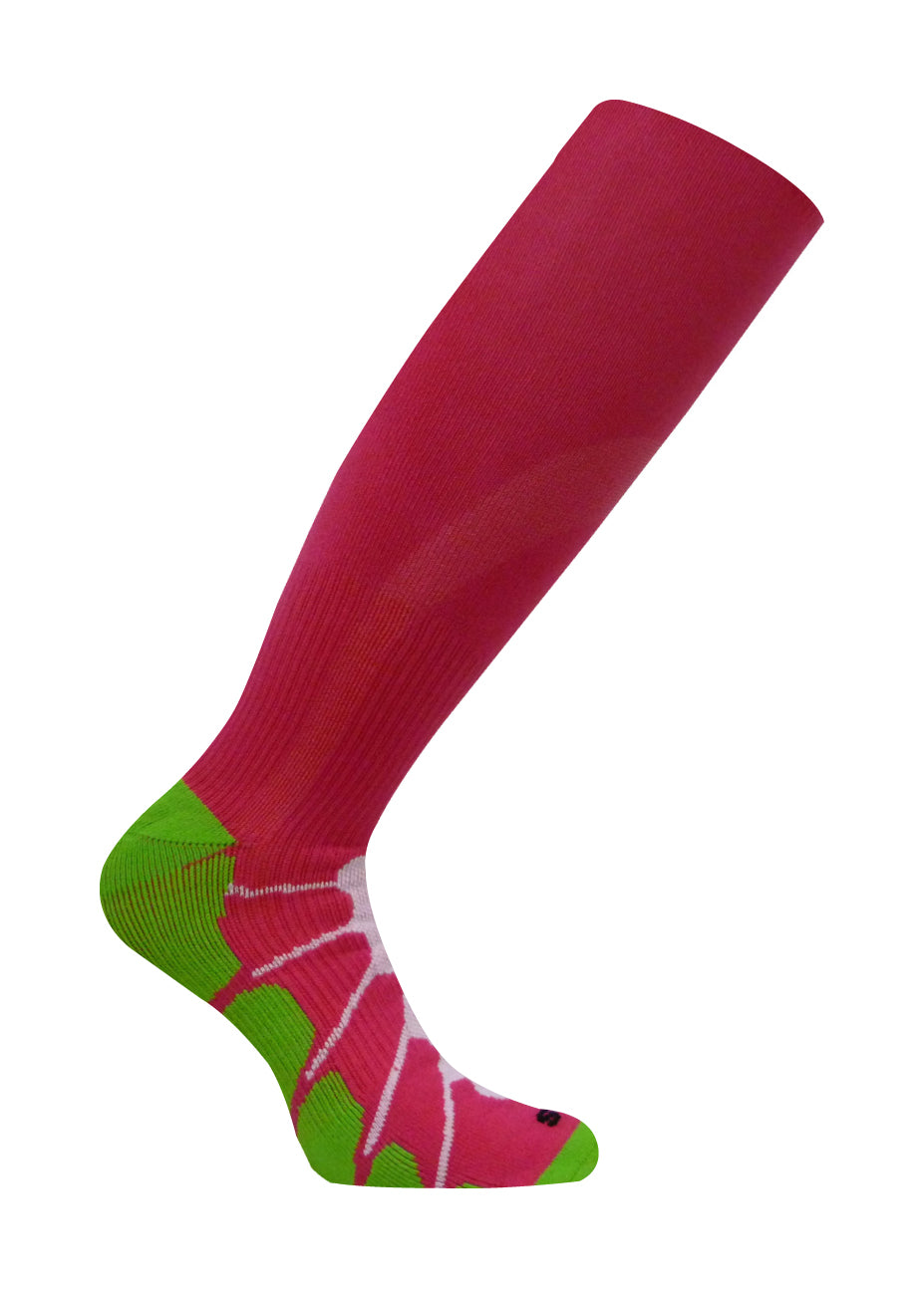 Multisport SOX Over The Calf Graduated Compression in Red and Green - SS1211
