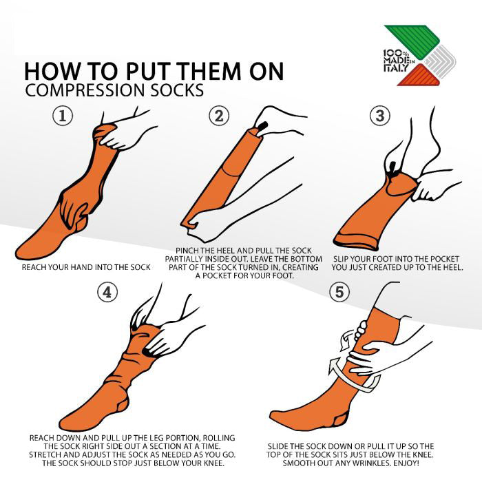 How to put on compression socks.