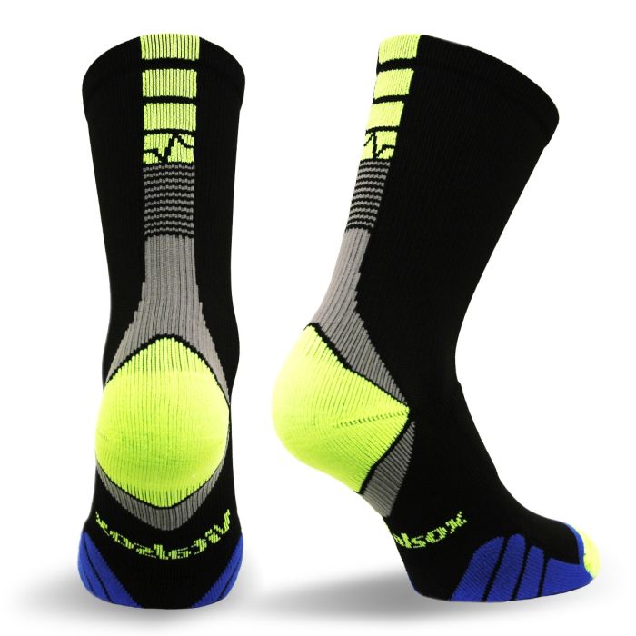 COLORBLOCK PERFORMANCE COMPRESSION CREW - VT3810 - Black and Yellow